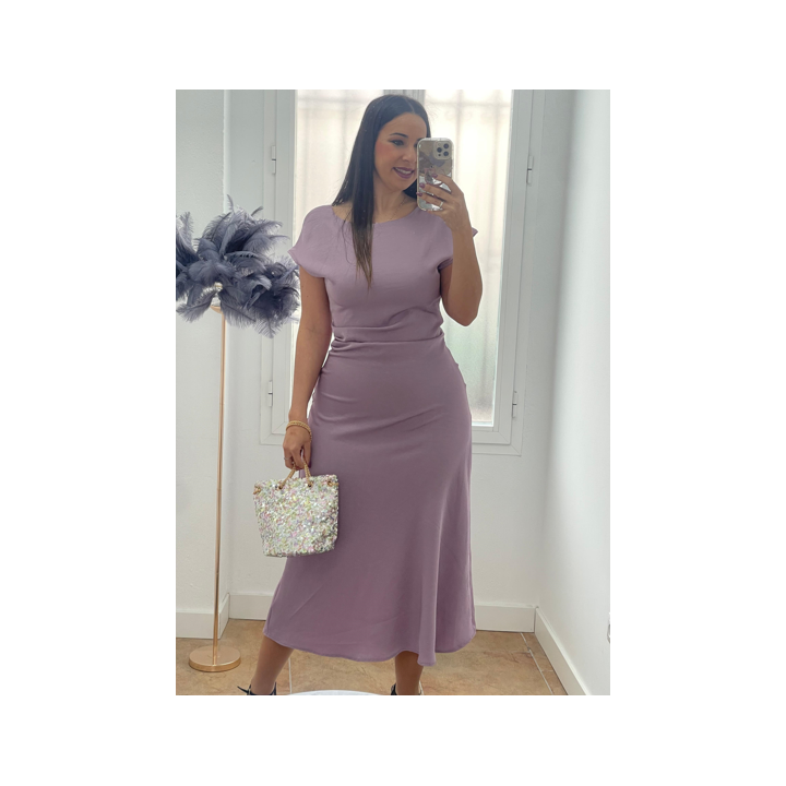 Vestido Malva Midi Básico – Talla Única y Estilo Diario | Doble S Moda