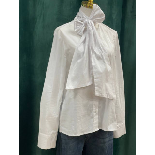 Camisa blanca mujer con moña cuello | Doble S Moda