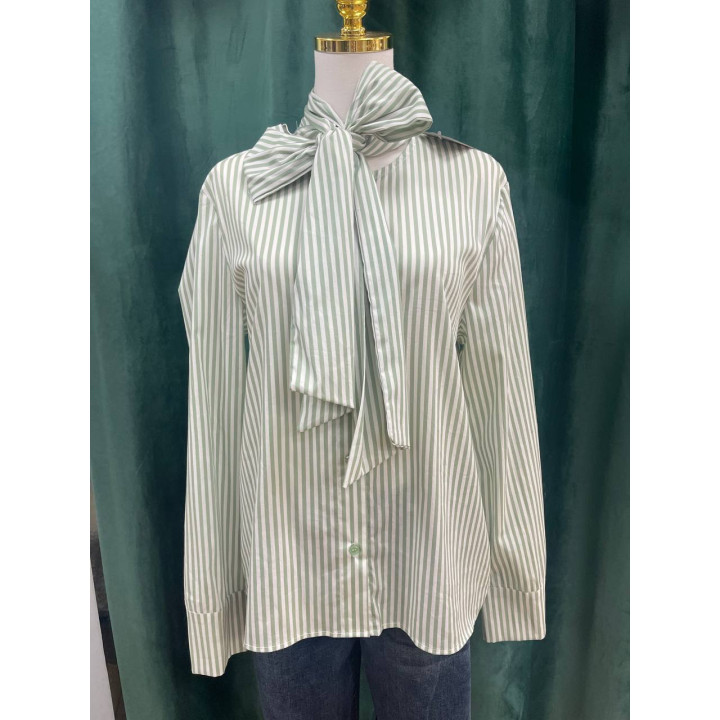 Camisa de rayas mujer con moña cuello | Doble S Moda