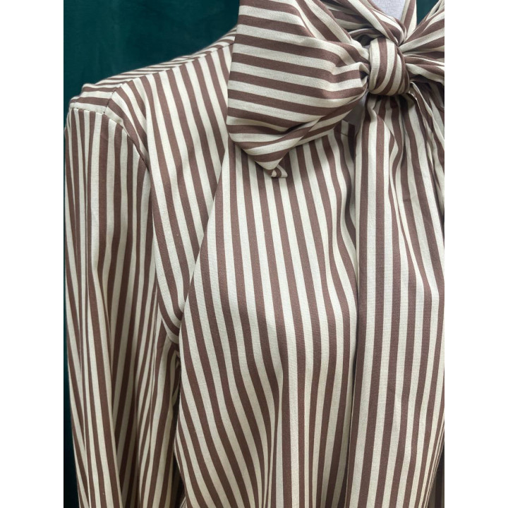 Camisa de rayas mujer con moña cuello | Doble S Moda