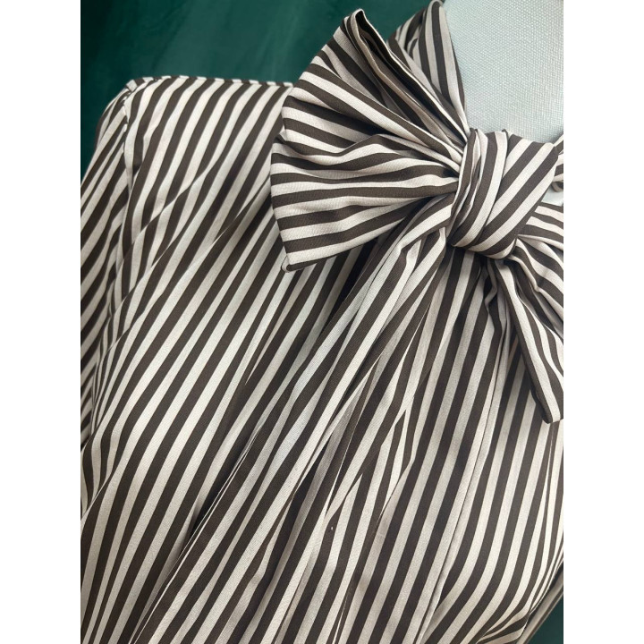 Camisa de rayas mujer con moña cuello | Doble S Moda