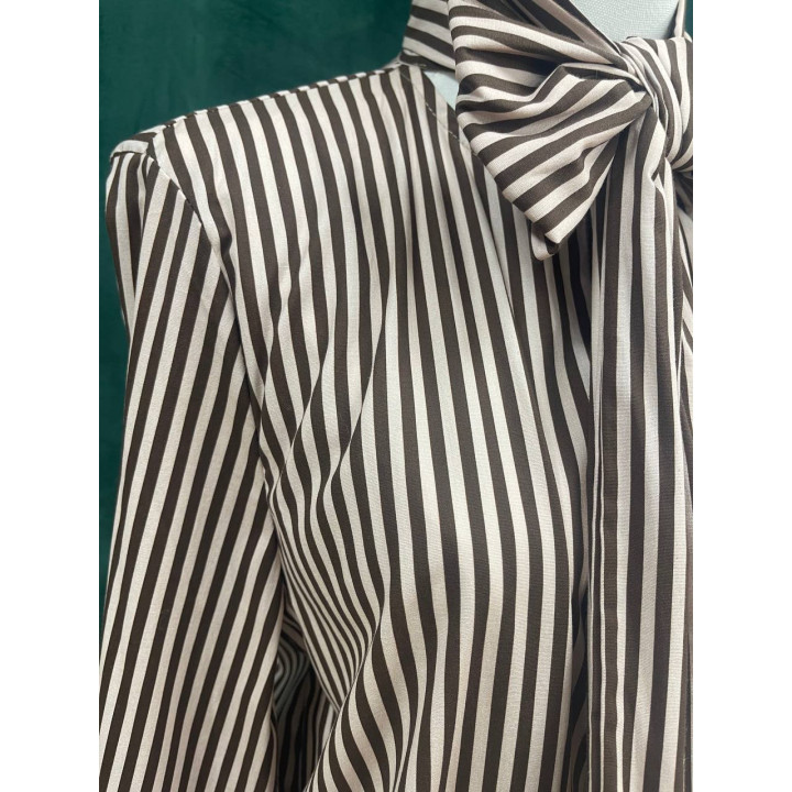 Camisa de rayas mujer con moña cuello | Doble S Moda