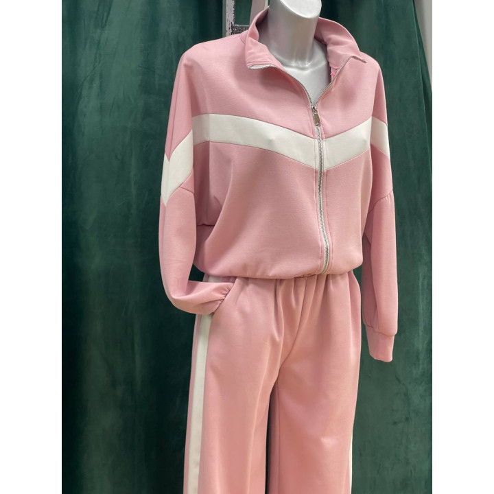 Chándal mujer bicolor de pierna ancha cómodo | Doble S Moda