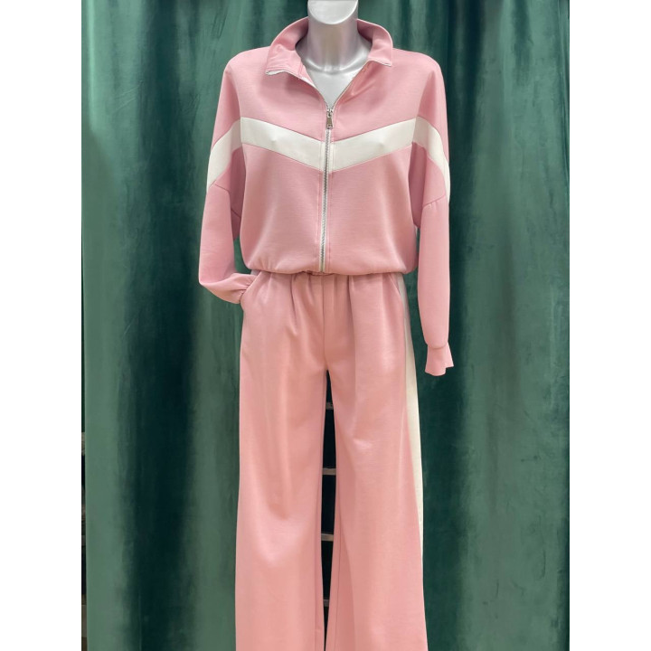 Chándal mujer bicolor de pierna ancha cómodo | Doble S Moda