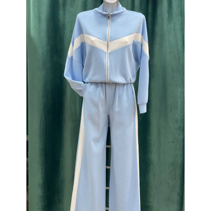 Chándal mujer bicolor de pierna ancha cómodo | Doble S Moda