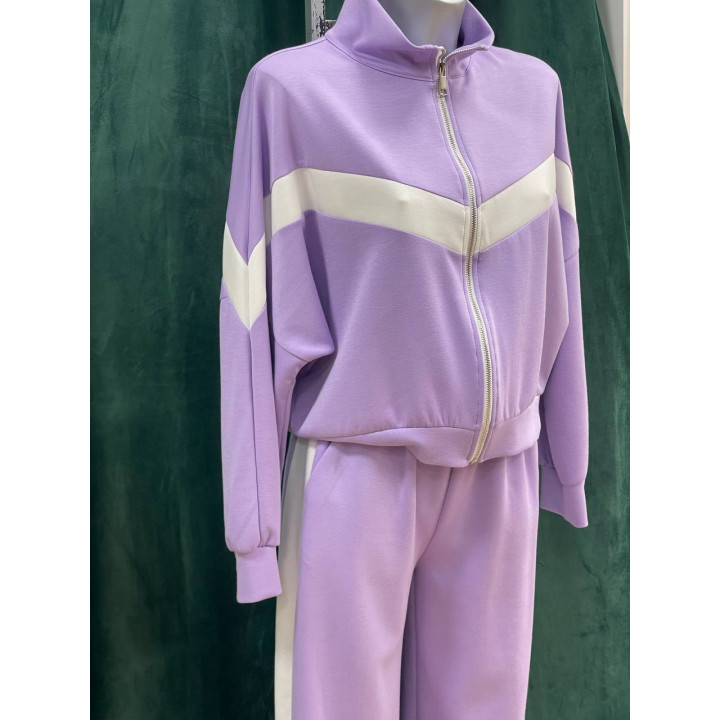 Chándal mujer bicolor de pierna ancha cómodo | Doble S Moda