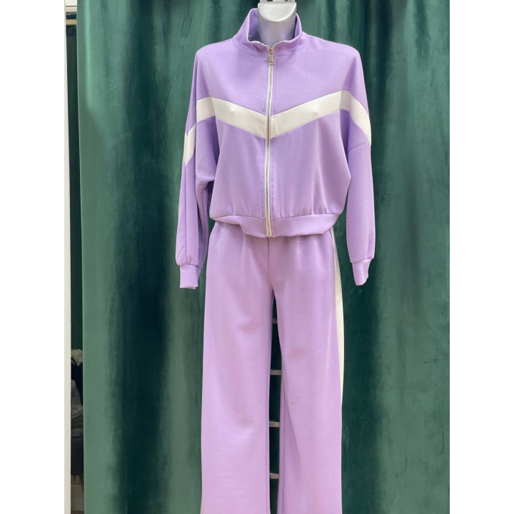 Chándal mujer bicolor de pierna ancha cómodo | Doble S Moda