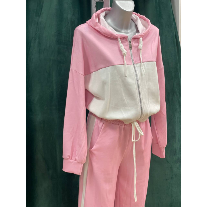 Chándal mujer bicolor tonos pastel con goma | Doble S Moda