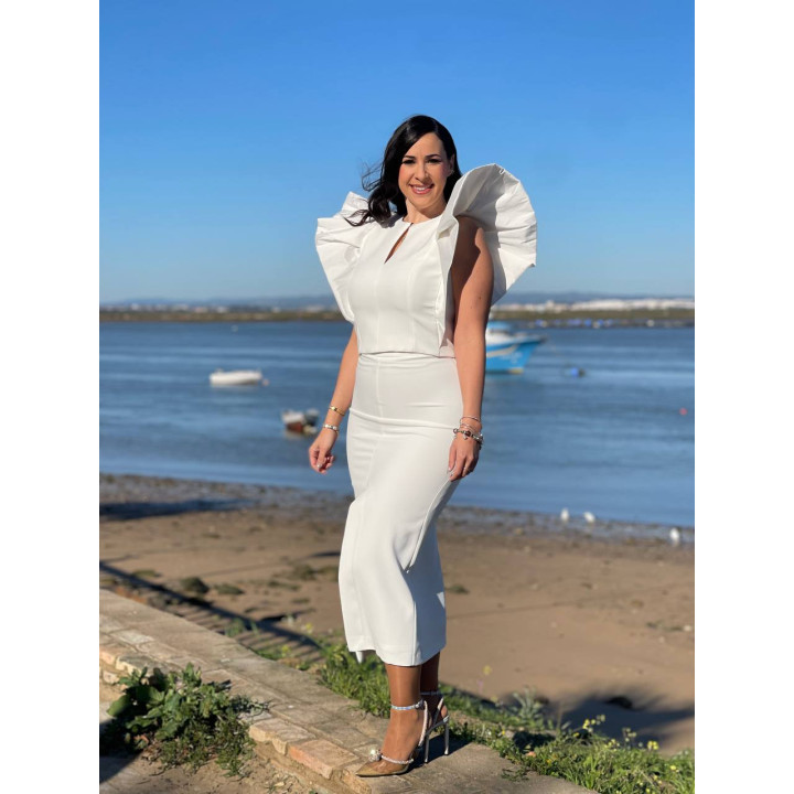 Conjunto Falda y Top con Volantes | Look Invitada Perfecta | Doble S Moda