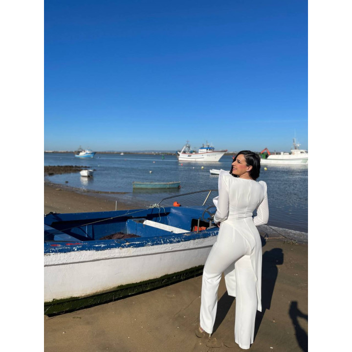 Conjunto pantalón y blusón largo desigual con volante | Doble S Moda