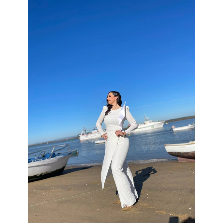 Conjunto pantalón y blusón largo desigual con volante | Doble S Moda