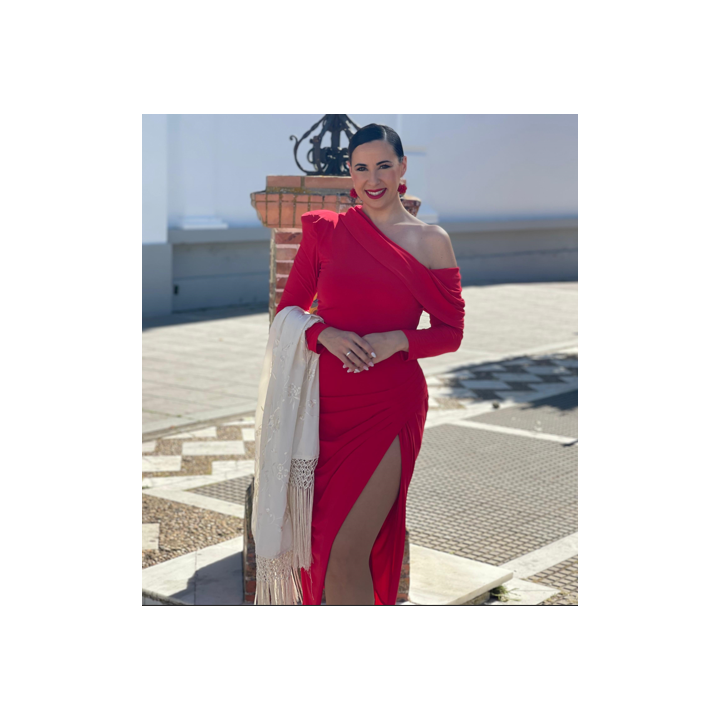 Vestido midi rojo con raja lateral – Versátil y elegante | Doble S Moda