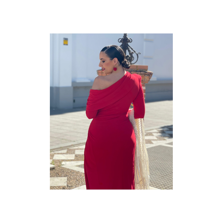 Vestido midi rojo con raja lateral – Versátil y elegante | Doble S Moda